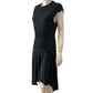 All Saints Dress UK10 Women's Black Cap Sleeve Asymmetrical Hem Midi