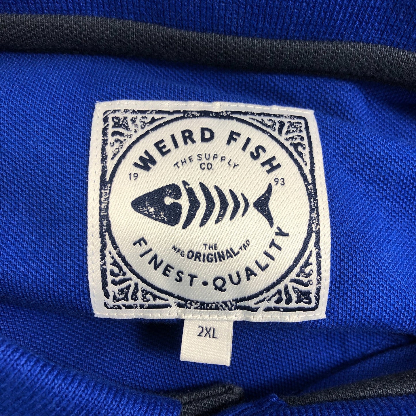 Weird Fish Polo Shirt 2XL Mens Cobalt Blue Casual Cotton Short Sleeve