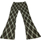 Flared Trousers Women Size XS Plaid Pattern Brown