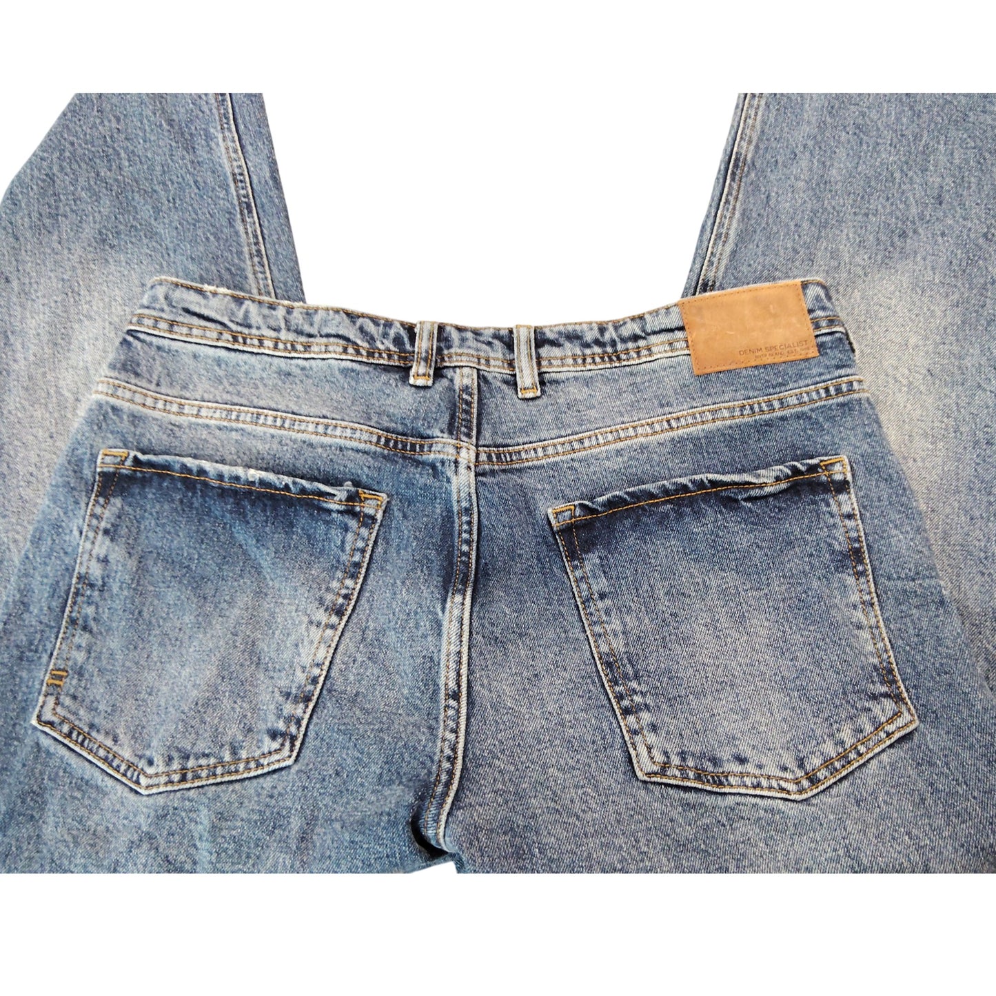 River Island Straight Leg Jeans UK34 Men's Mid Rise Blue Denim Trousers