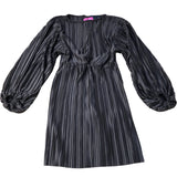ASOS Design Pleated Dress UK 8 Women's Long Sleeve Brown Polyester