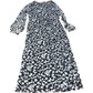 Floral Print Midi Dress UK10 Women's Long Sleeve Black White