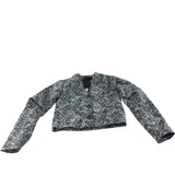 River Island Women's Cropped Jacket Black White Pattern Long Sleeve Size 14