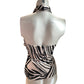 River Island Women's Zebra Print Blouse Halter Neck Beige Black Size Small
