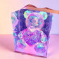 Night Light Holographic Teddy Bear Nursery Décor Pink Heart 10"