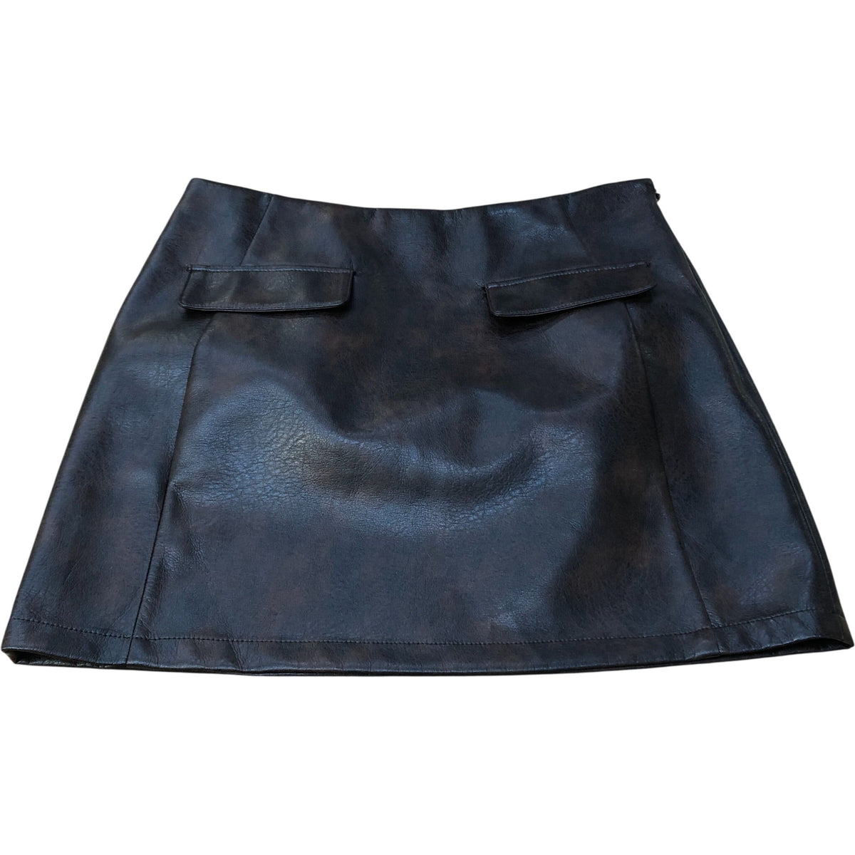 River Island Faux Leather Mini Skirt Size 12 Women's Brown Stylish Design