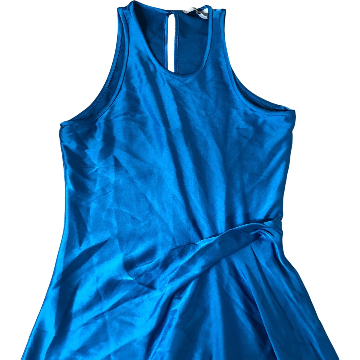 Maxi Dress Women Blue Sleeveless Flowy Elegant Casual Size 4 Petite