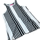 River Island Women Black And White Striped Tank Top Cotton Fashion Large