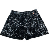 Girls Sequin Shorts Size 12 Years Black Silver Party Wear