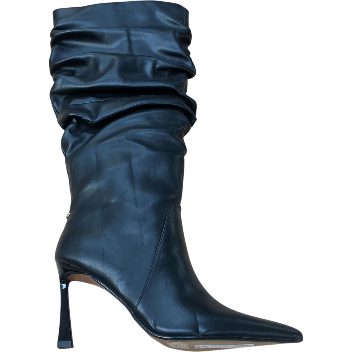 River Island Black Slouchy Knee High Boots Women's Fashion Stiletto Heels