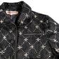 Embellished Cropped Jacket Women's Black Sequined Quilted Size Medium