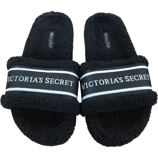 Victoria's Secret Slippers Women's Black Fuzzy Slide Sandals UK Size 5-6