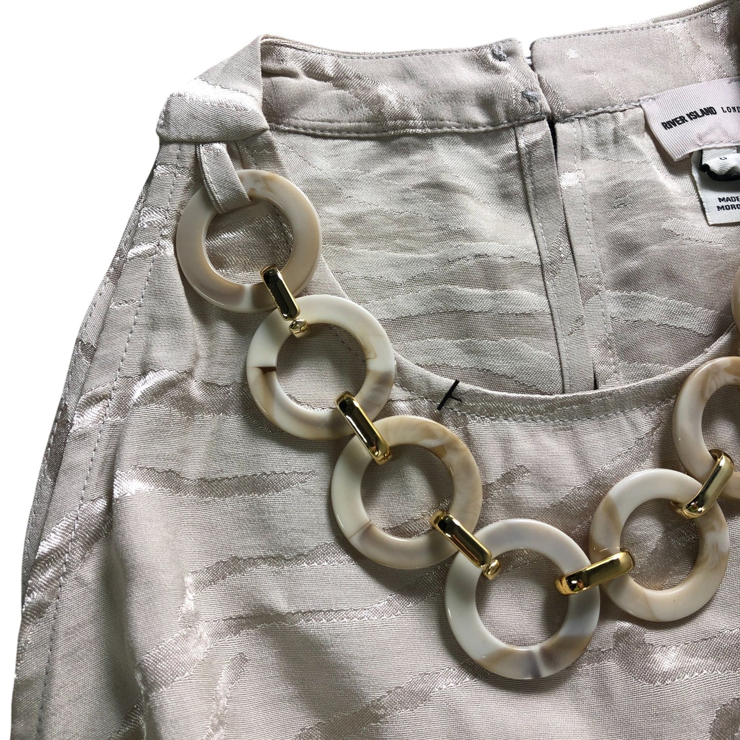 River Island Beige Animal Stripe Halterneck Jumpsuit - Size 8
