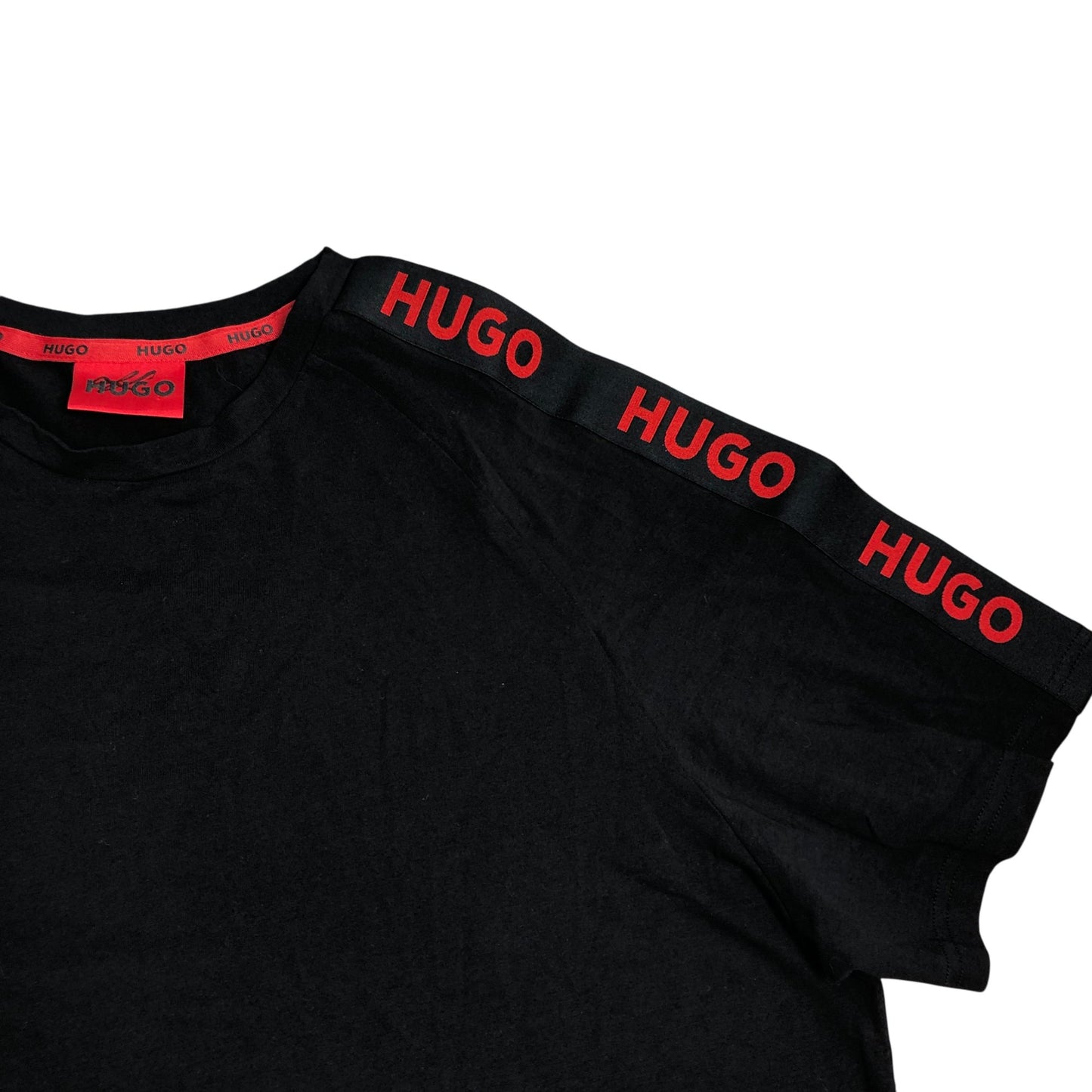 HUGO Black Cotton Logo T-Shirt Men's Size Large Short Sleeve Casual Wear