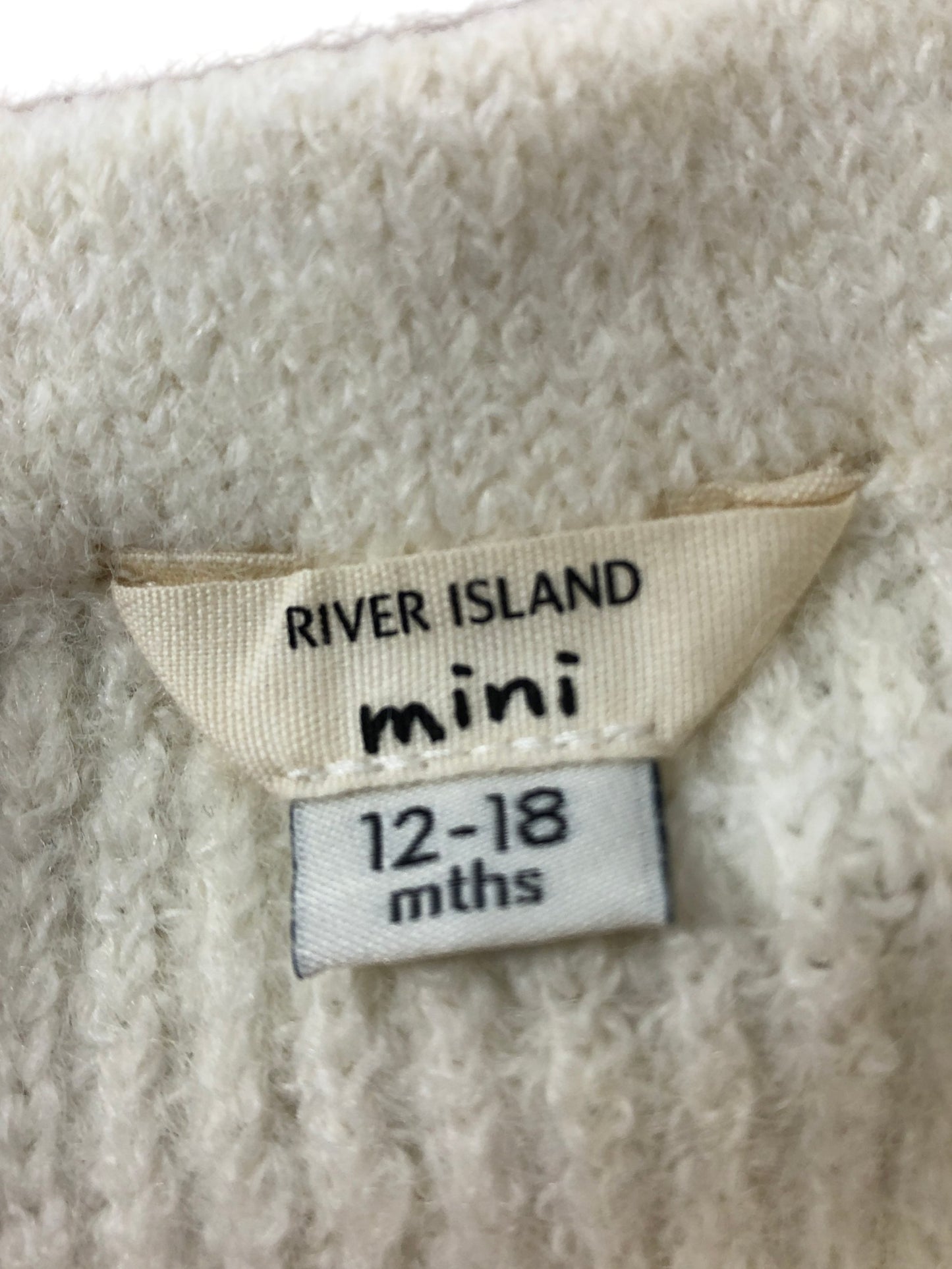 River Island Mini Girls Knitted Skirt 12-18 Months White With Sequin Detail