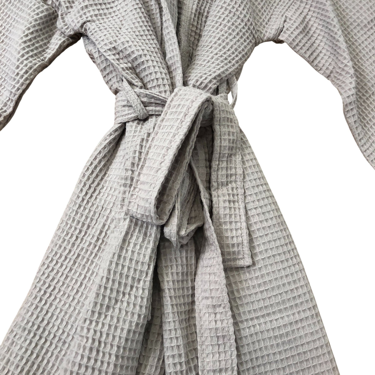 Grey Waffle Robe Organic Cotton Blend Size M