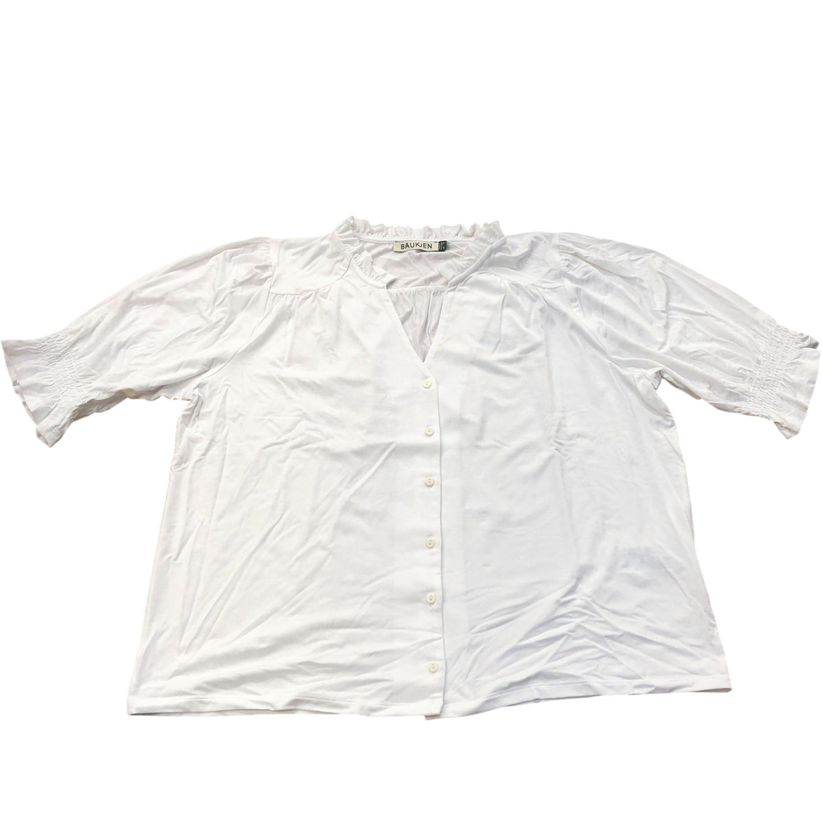 Baukjen Work to Weekend Noa Short Sleeve Blouse Pure White Size 16