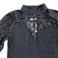 Mint Velvet Black Lace Sleeve Top UK S Women's Elegant Lightweight Blouse