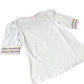 Boden White Puff Sleeve Top Women's Rainbow Trim UK10