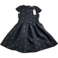 Branded Girls Dress Age 11 Years Black Bow Printed Pleated Skirt