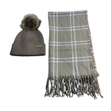 Barbour International Mallory Beanie And Check Scarf Set