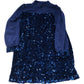 Sequin Dress UK14 Women's Long Sleeve Party Dress Navy Blue
