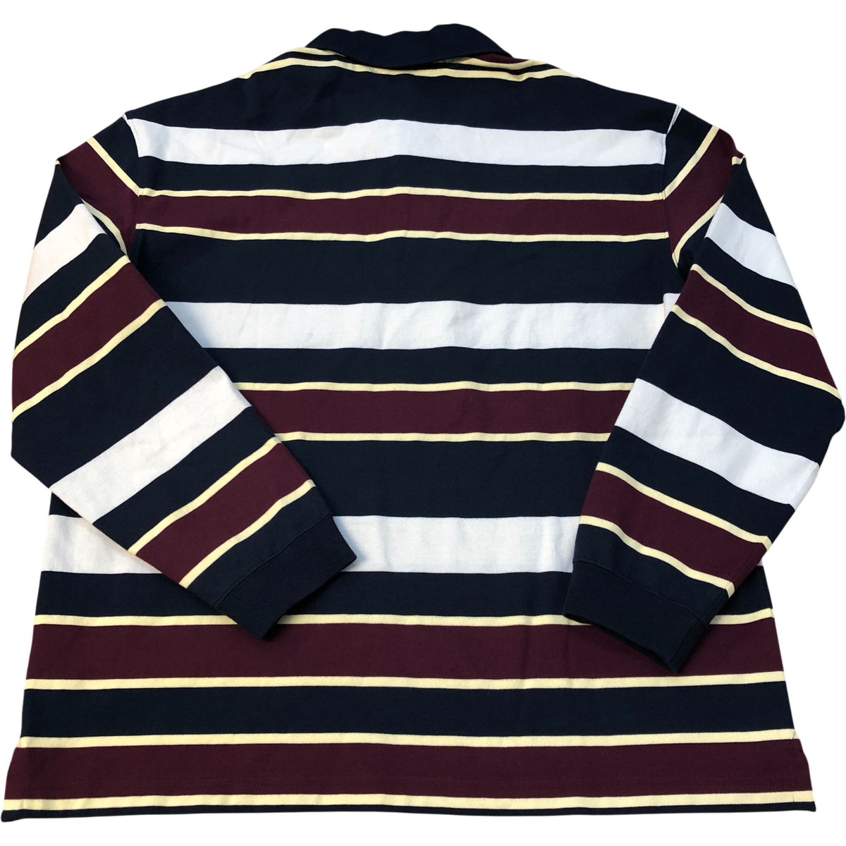 Red & Blue Striped Long Sleeve Polo Shirt Size M