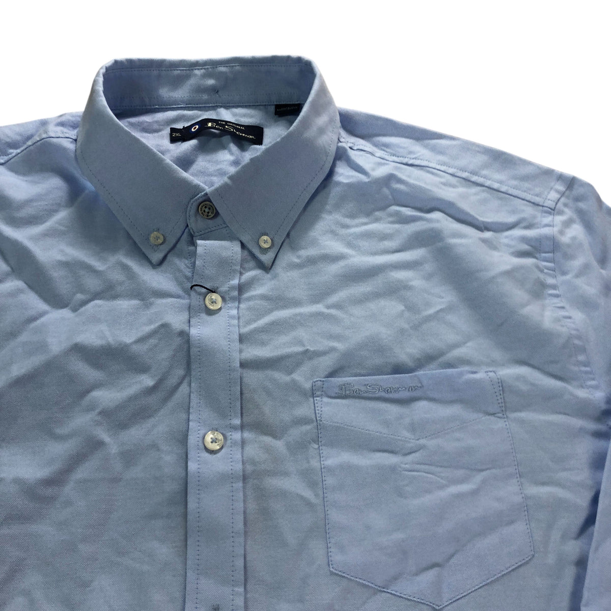 Ben Sherman XXL Long Sleeve Shirt Sky Blue Cotton Men Classic Fit