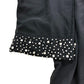Roman Black Sheer Longline Cardigan Women's Beaded Detail Open Front Size 18
