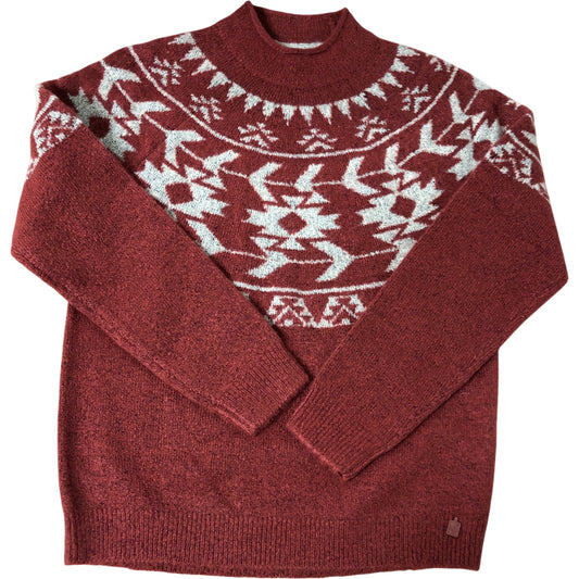 Weird Fish Sweater UK6 Women's Red Fair Isle Pattern Knit Top Style Warm