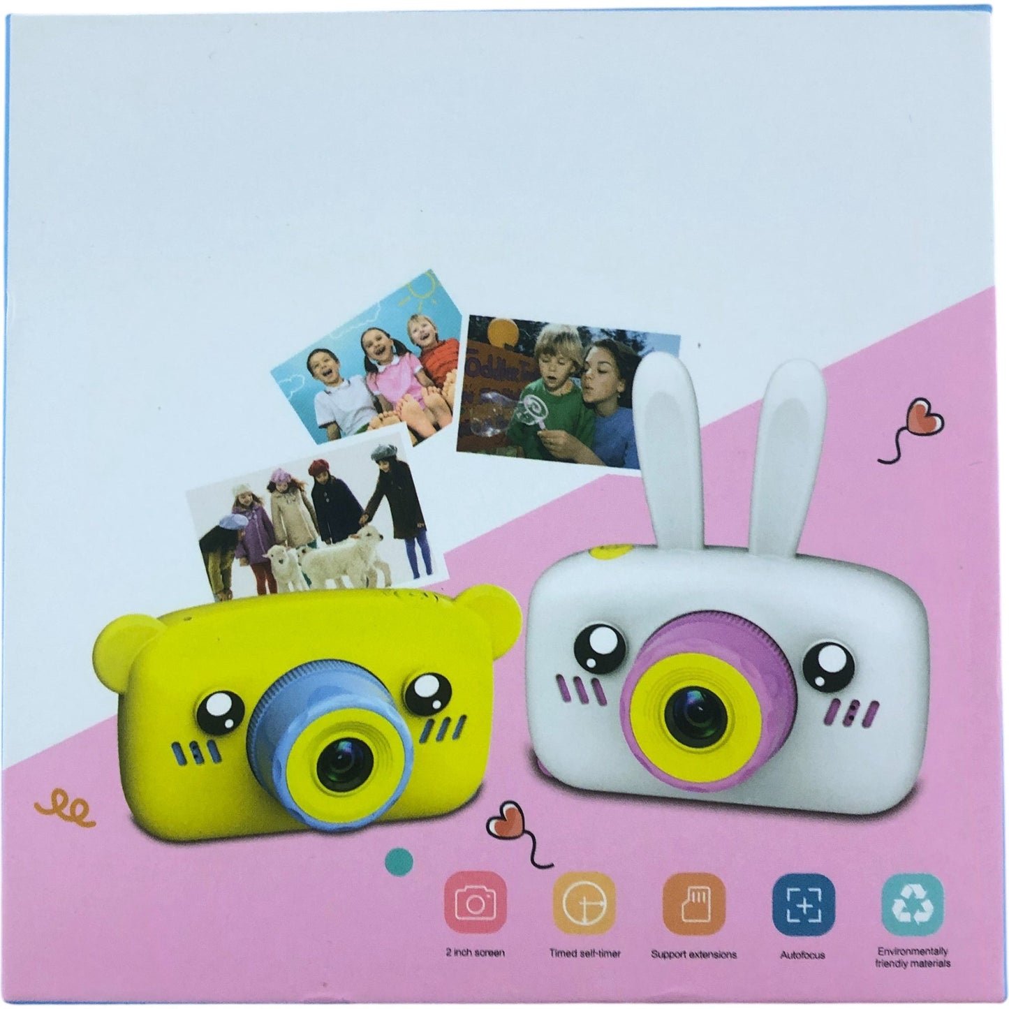 Children's Digital Camera Pink Kid's Photo Camera 2 Inch Screen