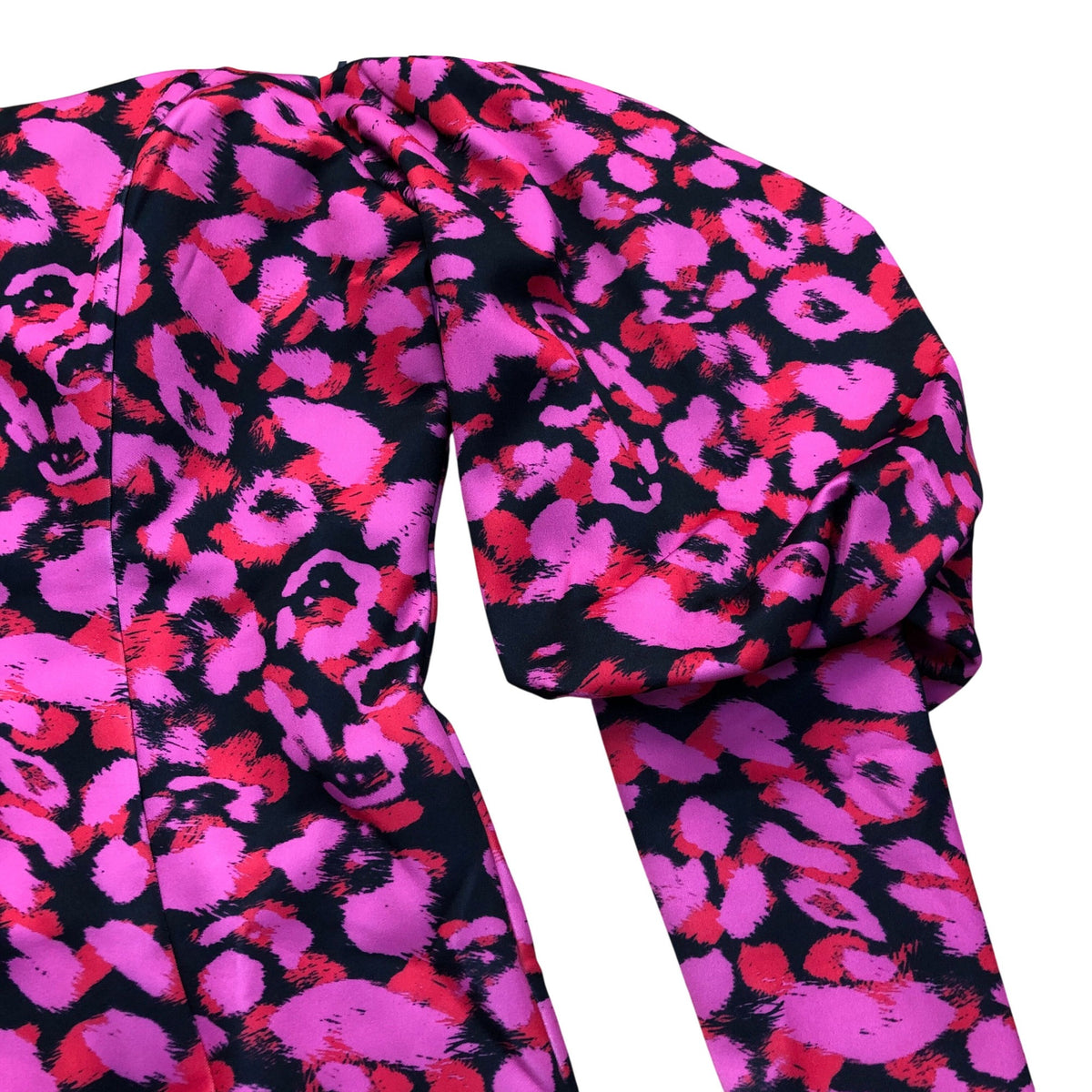 River Island Pink Animal Print Puff Sleeve Mini Dress