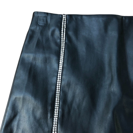 River Island Black A-Line Skirt UK12 Women's Perfect Party Wear With Silver Trim