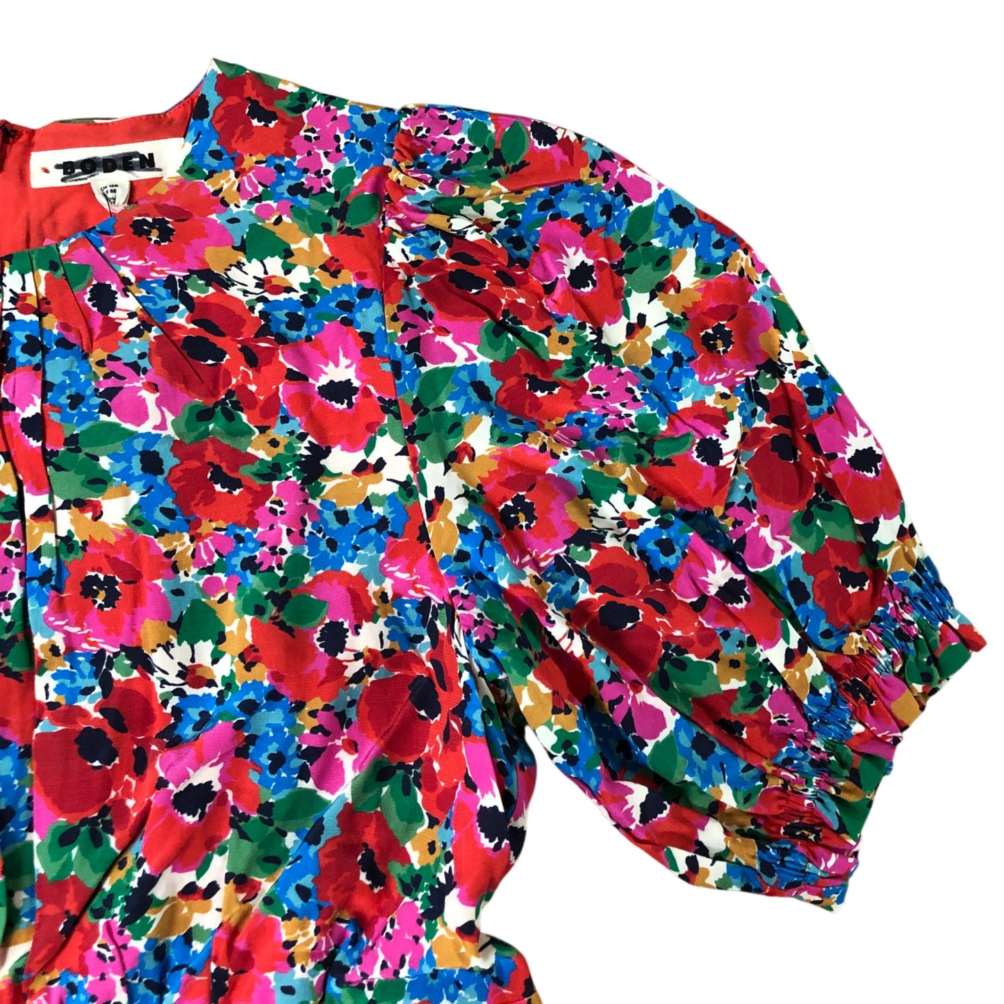 Floral Midi Dress Size 12 Women's Red Multi Coloured Floral Print