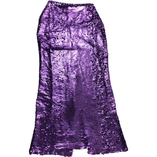 Dancing Leopard Purple Sequin Maxi Skirt UK8 Women's