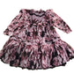 Branded Floral Print Dress Girls Stylish Puff Sleeve Long 12-18 Months