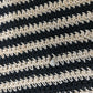 Macrame Sling Striped Shoulder Bag Women's Casual Tote Bag Black Cream