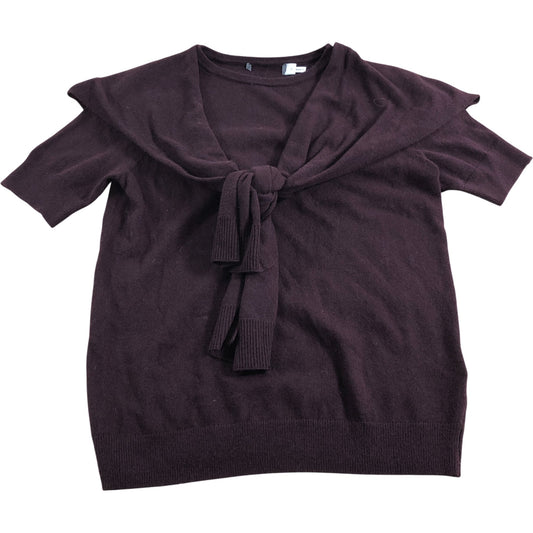 Branded Purple Scarf Detail Knitted Top - Size 8-10