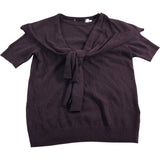 Branded Purple Scarf Detail Knitted Top - Size 8-10