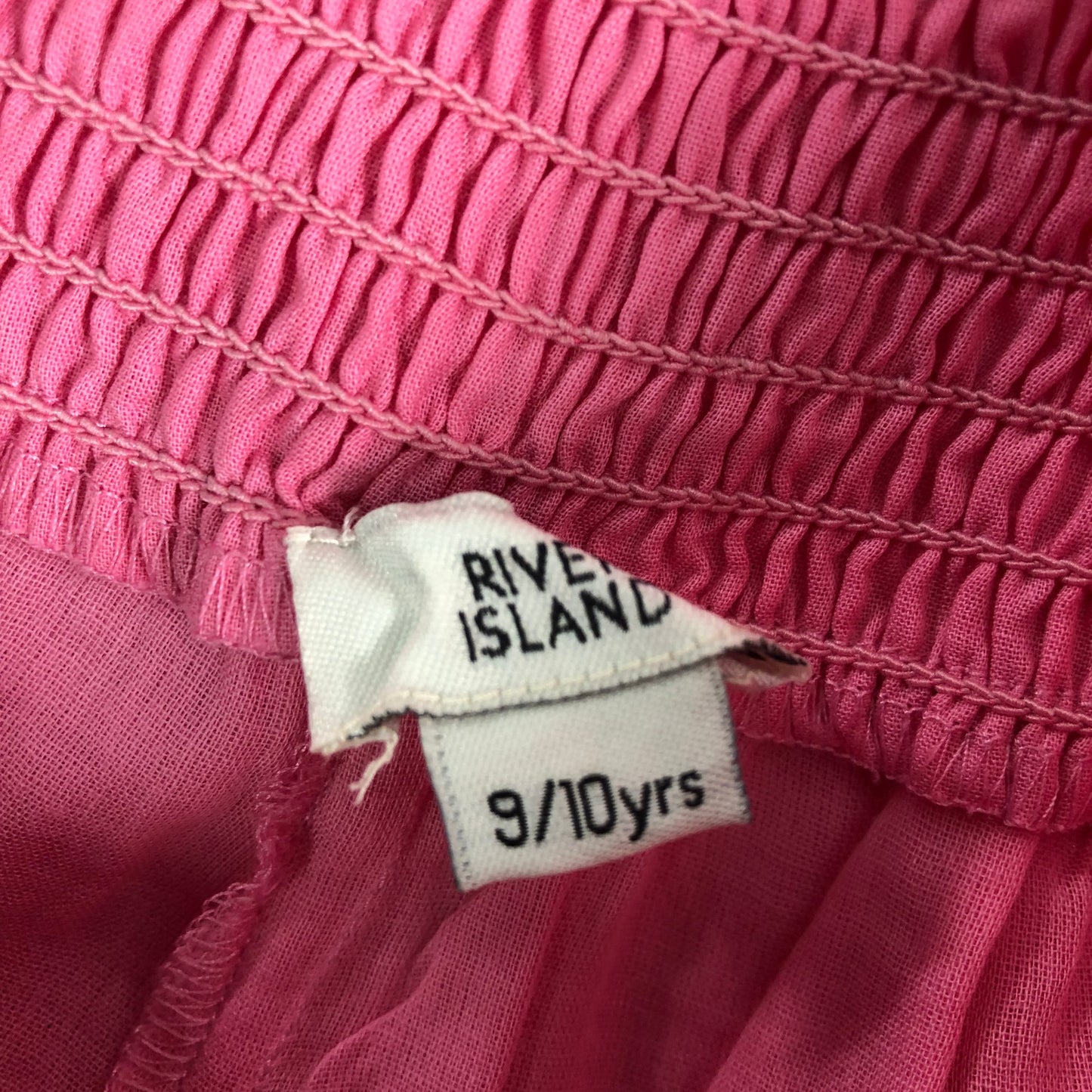 RIVER ISLAND Girls Pink Fruit Embroidered Shorts Size 9-10 Years Summer Style