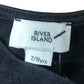 River Island Black Tank Top 7-8 Years Girls Soft Cotton Knot Front Style