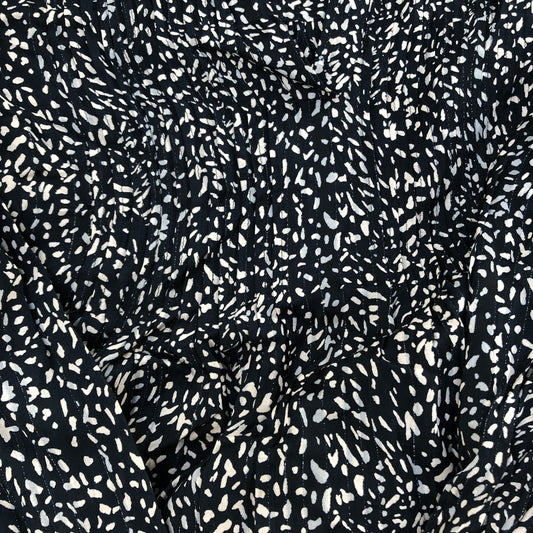 Tunic Dress UK14 Women's Black Patterned Viscose Detachable Lining