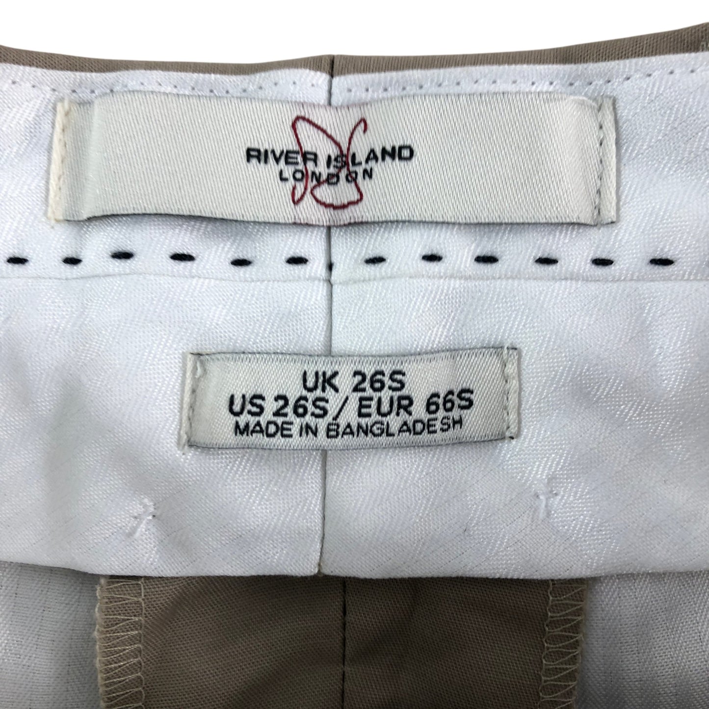 River Island Slim Fit Chino Shorts UK26 Men's Beige Smart Casual Wear