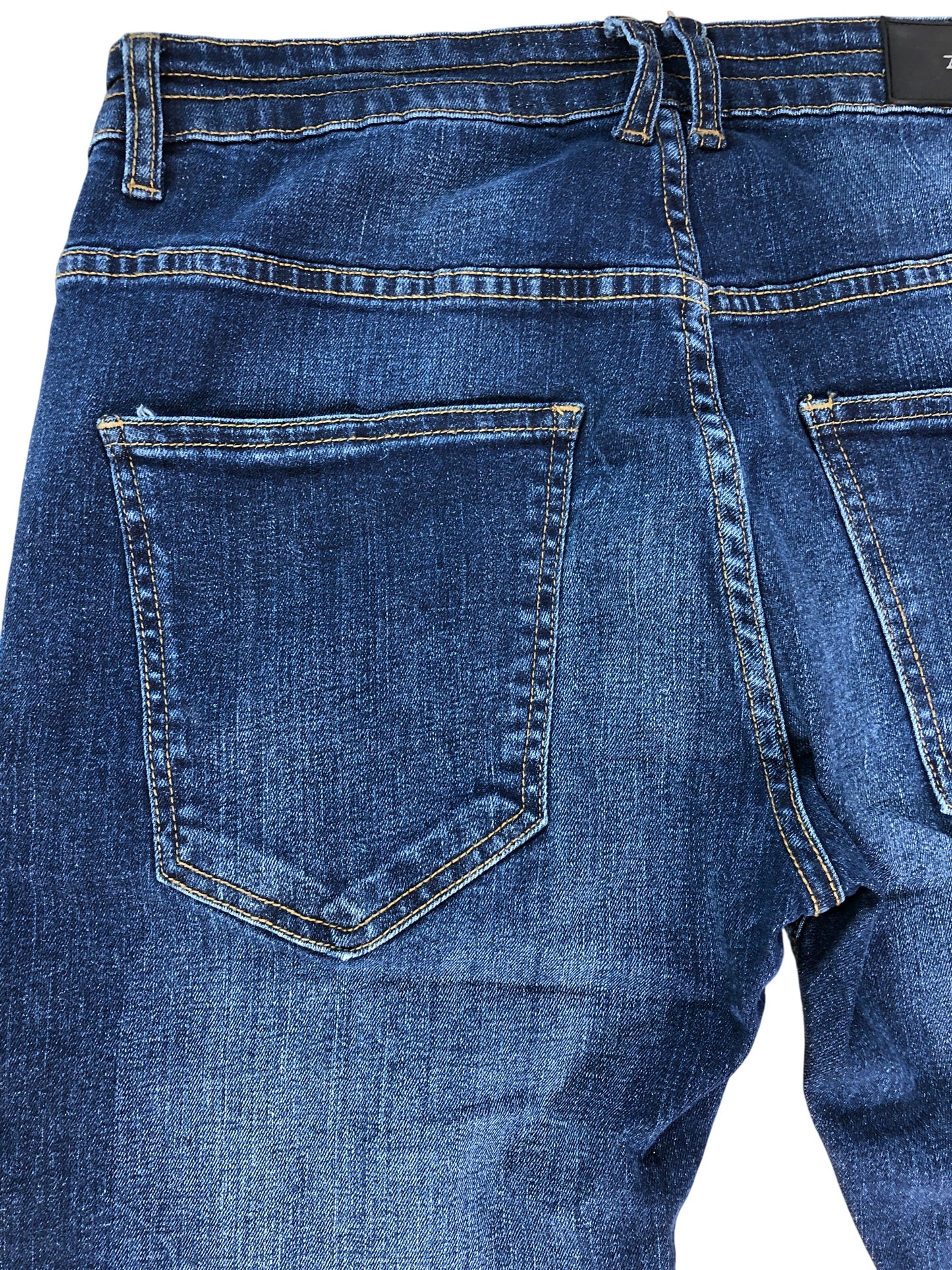 Avant Garde Slim Fit Jeans 32W 32L Men's Dark Wash Cotton Denim Trousers