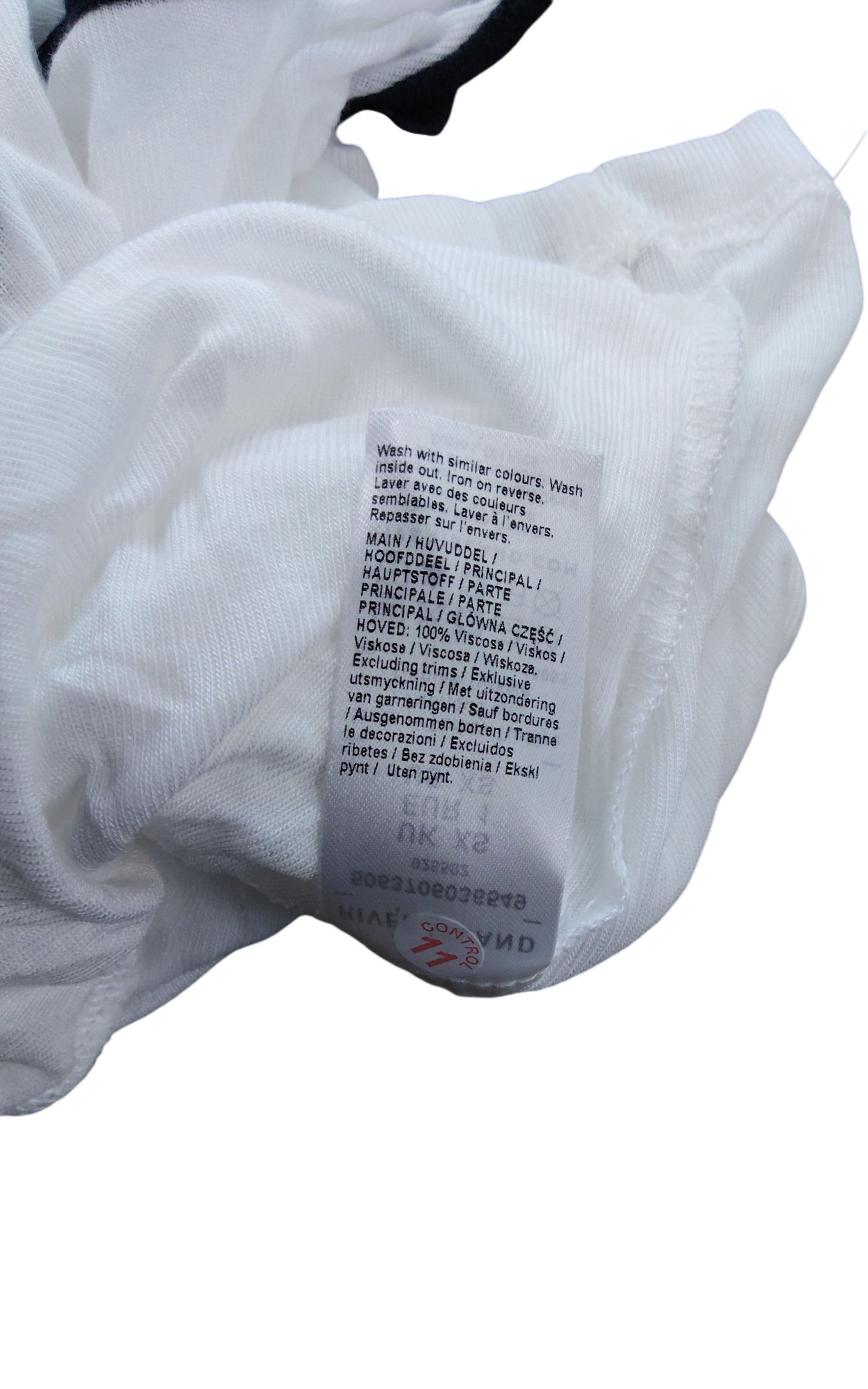 River Island Women's White Short Sleeve T-Shirt XS Round Neck Striped Trim