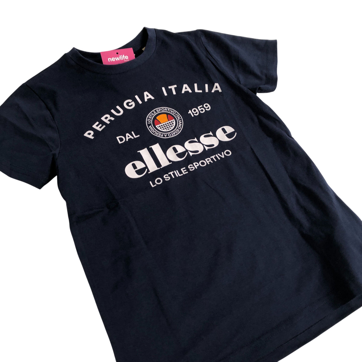 Ellesse Vincent T-Shirt Cotton Crew Neck Navy Casual Wear 8-9 Years