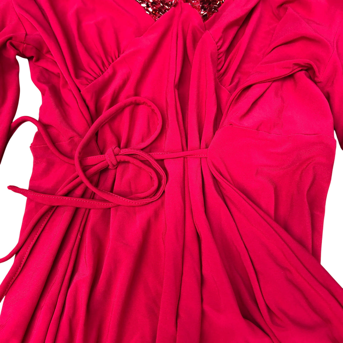 Roman Red Long Sleeve Sequin Dress Size 14 Women's Elegant Evening Wear