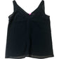 Black Lace Trim V Neck Camisole Top Women's Sleeveless Elegant XS