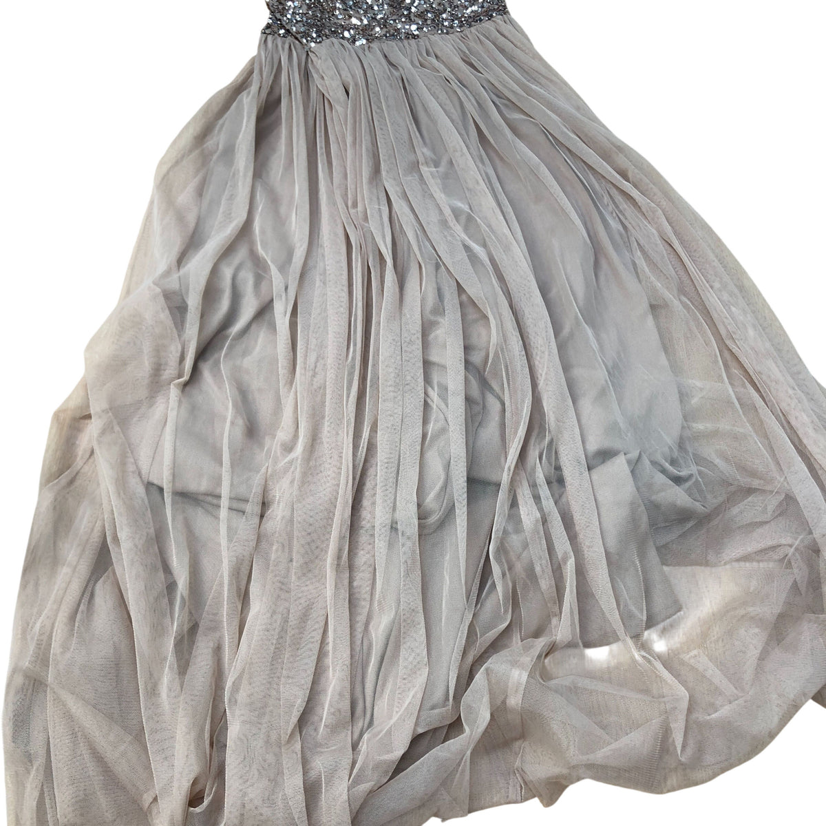 Evening Dress Women's Floor Length Sequin Embellished Nude Special