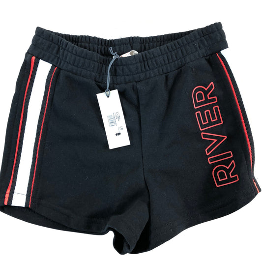 RIVER Island Activewear Shorts UK7-8 Years Girls Black Red Stripe Design